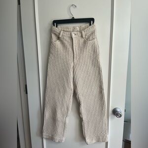 Wide leg pants / natural waffle